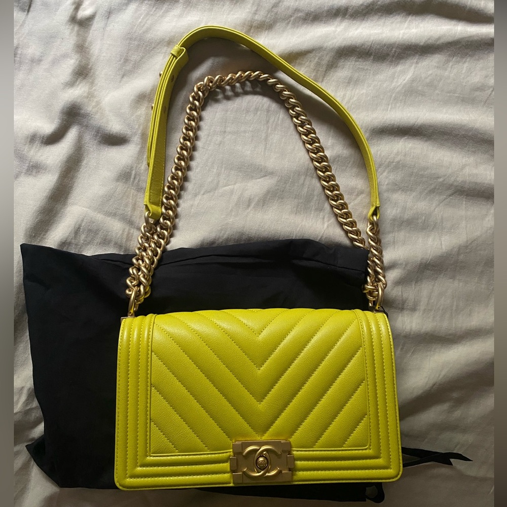 Chanel boy bag yellow